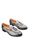 Pellettieri di Parma Gray leather loafers for men - tassels, contrast sole. heel height 2 cm. 100% leather. Country of manufacture: Italy. Care: specialized cleaning - photo 3