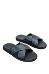 Doucal`s Black leather slippers for men - abstract pattern. leather interior. 100% genuine leather. polyurethane. Country of manufacture: Italy. Care: specialized cleaning - photo 3