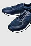Blue sneakers with a combined leather and suede upper
Bontoni - textured inserts, contrast sole. 50% genuine leather, 50% suede. lacing. sole height 2cm. Country of origin: Italy. Care: specialized cleaning - photo 6