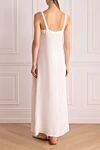 White acetate and silk dress for women Panicale - sleeveless. 67% cellulose acetate, 33% silk. Country of manufacture: Italy. Care: specialized cleaning - photo 4