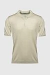 Dalmine Beige silk polo for men - 100% silk. Buttons. Country of manufacture: Italy. Care: specialized cleaning - photo 1