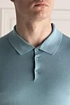 Dalmine Silk polo blue for men - 100% silk. Buttons. Country of manufacture: Italy. Care: specialized cleaning - photo 5