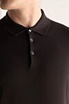 Dalmine Black cotton polo shirt for men - 100% cotton. Buttons. Country of origin: Italy. Care: specialized cleaning - photo 5