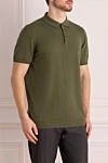 Dalmine Cotton polo green for men - 100% cotton. Buttons. Country of manufacture: Italy. Care: specialized cleaning - photo 3