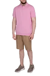 Cotton polo shirt pink for men Dalmine - 100% cotton. Buttons. Country of manufacture: Italy. Care: specialized cleaning - photo 2