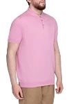 Dalmine Cotton polo shirt pink for men - 100% cotton. Buttons. Country of manufacture: Italy. Care: specialized cleaning - photo 3