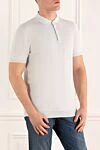 Dalmine Cotton polo white for men - 100% cotton. Buttons. Country of manufacture: Italy. Care: specialized cleaning - photo 3