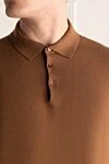 Dalmine Brown cotton basic polo shirt with buttons for men - 100% cotton. Buttons. Country of manufacture: Italy. Care: specialized cleaning - photo 5