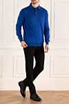 Cotton long sleeve polo blue for men Dalmine - Long sleeve. 100% cotton. Closure: Buttons. Country of manufacture: Italy. Care: specialized cleaning - photo 2