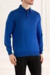 Dalmine Cotton long sleeve polo blue for men - Long sleeve. 100% cotton. Closure: Buttons. Country of manufacture: Italy. Care: specialized cleaning - photo 3