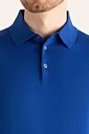 Dalmine Cotton long sleeve polo blue for men - Long sleeve. 100% cotton. Closure: Buttons. Country of manufacture: Italy. Care: specialized cleaning - photo 5