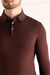 Dalmine Cotton long sleeve polo brown for men - Long sleeve. 100% cotton. Closure: Buttons. Country of manufacture: Italy. Care: specialized cleaning - photo 5