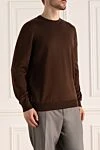 Dalmine Cotton jumper brown for men - 100% cotton. Country of manufacture: Italy. Care: specialized cleaning - photo 3