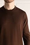 Dalmine Cotton jumper brown for men - 100% cotton. Country of manufacture: Italy. Care: specialized cleaning - photo 5