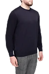 Dalmine Cotton jumper blue for men - 100% cotton. Country of origin: Italy. Care: specialized cleaning - photo 3