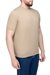 Dalmine Cotton jumper beige for men - 100% cotton. Country of origin: Italy. Care: specialized cleaning - photo 3