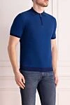 Dalmine Cotton polo blue for men - Contrasting trim. 100% cotton. Closure: Zipper. Country of manufacture: Italy. Care: specialized cleaning - photo 3