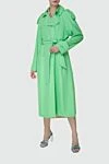 The Andamane Women's green polyester raincoat - 100% polyester. buttons, belt. two side pockets. Interior finish: 100% cupro. Country of manufacture: Italy. Care: specialized cleaning - photo 3