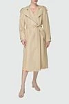 The Andamane Women's beige polyester raincoat - 100% polyester. buttons, belt. two side pockets. Interior finish: 100% cupro. Country of manufacture: Italy. Care: specialized cleaning - photo 3