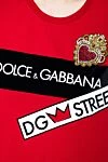 Dolce & Gabbana Футболка из хлопка красная женская - принт логотипа. 100% хлопок. Страна производитель: Италия. Уход: специализированная чистка - фото 5