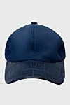 Cesare di Napoli Blue alligator and nylon cap for men - Textured leather. 50% alligator, 50% nylon. Country of manufacture: Italy. Care: specialized cleaning - photo 1