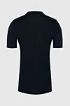 Cotton T-shirt blue for men Kiton - embroidery logo. 100% cotton. Country of origin: Italy. Care: specialized cleaning - photo 6