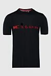 Kiton Black cotton T-shirt for men - embroidery logo. 100% cotton. Country of manufacture: Italy. Care: specialized cleaning - photo 1