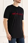 Kiton Black cotton T-shirt for men - embroidery logo. 100% cotton. Country of manufacture: Italy. Care: specialized cleaning - photo 3