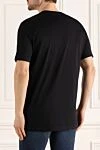 Black cotton T-shirt for men Kiton - embroidery logo. 100% cotton. Country of manufacture: Italy. Care: specialized cleaning - photo 4