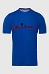 Kiton Cotton T-shirt blue for men - embroidery logo. 100% cotton. Country of manufacture: Italy. Care: specialized cleaning - photo 1