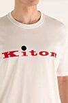 Kiton Футболка из хлопка белая мужская - вышивка логотипа. 100% хлопок. Страна производитель: Италия. Уход: специализированная чистка - фото 5