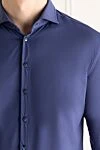 Jacob Cohen Men's blue polyamide and elastane shirt - 86% polyamide, 14% elastane. Closure: buttons. Country of manufacture: Italy. Care: specialized cleaning - photo 5