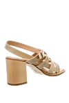 Beige leather sandals for women Paloma Barcelo - square toe. genuine leather. buckle. Heel: 7 centimeters. Country of manufacture: Italy. Care: specialized cleaning - photo 4