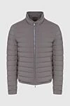 Moorer Men's down jacket made of polyamide and elastane gray - Stitching. 68% polyamide, 32% elastane. Buttons. Two side pockets, two inside pockets. Country of origin: Italy. Care: specialized cleaning - photo 1