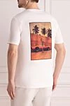 White cotton T-shirt for men Limitato - print pattern. 100% cotton. Country of manufacture: Italy. Care: specialized cleaning - photo 4