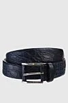 Cesare di Napoli Gray crocodile leather belt for men - Textured leather. 100% crocodile leather. Size: Width 4cm. Buckle. Country of manufacture: Italy. Care: specialized cleaning - photo 1