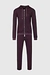 Billionaire Men's sports suit made of silk and cotton, purple - Contrast zipper, brand logo. 50% silk, 50% cotton. Closure: Drawstring, zipper. Four side pockets. Country of manufacture: Italy. Care: specialized cleaning - photo 1