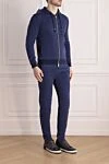 Billionaire Men's wool sports suit, blue - Contrast zipper, brand logo. Hood. 100% wool. Closure: Drawstring, zipper. Four side pockets. Country of manufacture: Italy. Care: specialized cleaning - photo 3