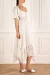 Charo Ruiz White cotton and polyester dress for women - Fastener: belt. voluminous sleeves, lace. 70% cotton, 30% polyester. Country of manufacture: Italy. Care: specialized cleaning - photo 3