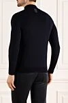 Stand-up jumper in wool and silk, black for men Billionaire - Brand logo. High collar stand. 80% wool, 20% silk. Country of manufacture: Italy. Care: specialized cleaning - photo 4