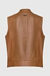 Peserico Women's brown leather vest - 100% genuine leather. Closure: zipper. two side pockets. Country of manufacture: Italy. Care: specialized cleaning - photo 7