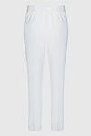 White viscose trousers for women Peserico - two pockets. 97% viscose, 3% elastane. elastic belt. Country of manufacture: Italy. Care: specialized cleaning - photo 6