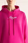 MSGM Костюм с шортами из хлопка розовый женский - контрастный принт. капюшон. 100% хлопок. кулиска . два боковых кармана. Страна производитель: Италия. Уход: специализированная чистка - фото 5