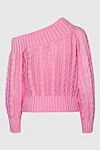 Pink cotton jumper for women MSGM - textured knit, on one shoulder. 100% cotton. Country of manufacture: Italy. Care: specialized cleaning - photo 6