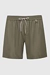 Loro Piana Men's green polyester beach shorts - one back. 100% polyester. Closure: drawstring. Country of manufacture: Italy. Care: specialized cleaning - photo 1