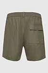 Men's green polyester beach shorts Loro Piana - one back. 100% polyester. Closure: drawstring. Country of manufacture: Italy. Care: specialized cleaning - photo 6