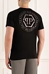 Black cotton T-shirt for men Philipp Plein - print, logo, pattern. 100% cotton. Country of origin: Italy. Care: specialized cleaning - photo 4