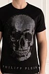 Philipp Plein Black cotton T-shirt for men - print, logo, pattern. 100% cotton. Country of origin: Italy. Care: specialized cleaning - photo 5