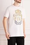 Billionaire White cotton T-shirt for men - picture and logo print. 100% cotton. Country of manufacture: Italy. Care: specialized cleaning - photo 3