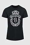 Billionaire Black cotton T-shirt for men - picture and logo print. 100% cotton. Country of origin: Italy. Care: specialized cleaning - photo 1